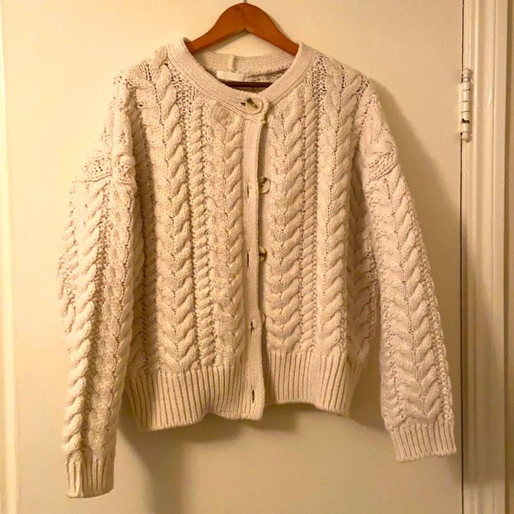 Cable knit cardigan